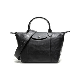 Longchamp Сумка-пельмень Le Pliage Cuir из овчины, сумка через плечо, сумка через плечо, маленькая женская, черная 1512757001