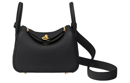 Hermes Сумка Lindy Taurillon Clemence из кожи, через плечо, мини, женская, Noir, черная h079086cc89