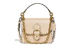 Сумка Beat Leather Square Bag, сумка через плечо, сумка Trumpets Women's Ecru Coach 4600-b4iy
