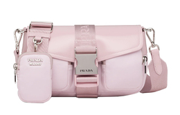 Сумка через плечо из блестящей кожи с нейлоновым клапаном, женская Prada 1bd295-789-f0e18-v-bfo