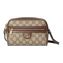 Gucci Сумка через плечо Ophidia Canvas с кожаным переплетом, женская, бежево-коричневого цвета 772311-k9gsg-8367