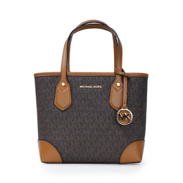 Michael Kors Сумка-шоппер из коровьей кожи Eva, сумка для покупок, сумка на плечо, мини-сумка женская, темно-коричневая 30f9gv0t1b-252