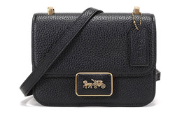 Coach Сумка-мессенджер Alie Leather, маленькая квадратная сумка, сумки через плечо, женские, черные 4617-b4bk