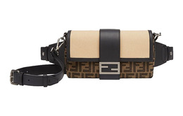 Fendi Сумка-багет из коровьей кожи, поясная сумка, сумка-слинг, сумка через плечо, мужская, коричнево-бежевая 7va472-afbm-f1dzy