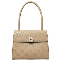 Tory Burch Женская кожаная сумка-труба с монограммой на одно плечо, цвет «глиняно-серый» 164307-200