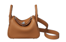 Hermes Сумка Lindy Taurillon Clemence из коровьей кожи, сумка на плечо, мини-сумка для женщин, размер 37, золотисто-коричневый h079086ck37