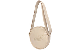 Puma Круглая сумка из лакированной кожи, сумка через плечо, обычная женская, кремового цвета 078115-02