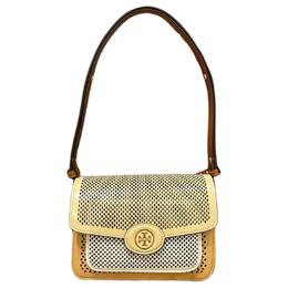 Tory Burch Сумка Robinson Leather Small Square Bag, сумка через плечо, сумка Trumpets, женская, коричневого цвета 148641-960