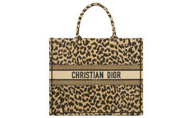 Christian Dior Сумка-шоппер из холста, обычная женская, бежевого цвета m1286zrhm-m918