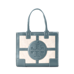 Tory Burch Сумка-шоппер Ella Fabric с коровьей кожей, сумка для покупок, сумка на плечо, мини-сумка женская, Brunner, синяя 74092-250