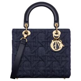 Сумка Lady Christian Dior из джинсовой ткани Lady Christian Dior, сумка на плечо, сумка через плечо, женская сумка среднего размера, синяя m0565odcz-m49e