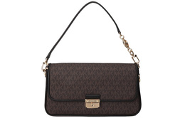 Michael Kors Женская кожаная сумка-багет Bradshaw Acorn, коричнево-черная 30s1g2bl1b-brown-blk