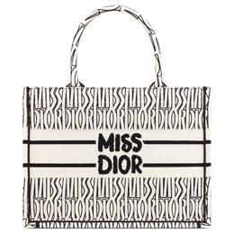 Сумка-шоппер BookToteMiss Christian Dior Cotton Tote Bag, сумка для покупок, женская, белого цвета, среднего размера m1296zeze-m041