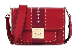 Michael Kors Коллекция сумок Sloan, женская сумка через плечо из коровьей кожи, красная 30f8gs9l3y-maroon-oxbld