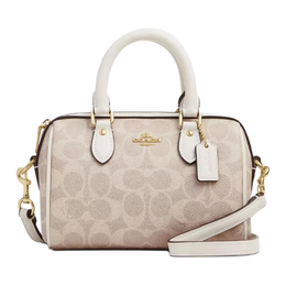Coach Сумка через плечо из ткани Rowan Coated Canvas, женская, мини-сумка, песочно-желтого и белого цвета cw329-imxdm