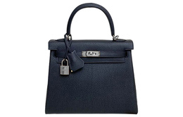 Hermes Сумка Kelly Togo из телячьей кожи, женская, Noir, черная h044624ck89