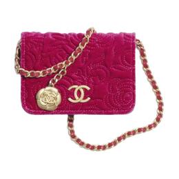 Chanel Сумка для монет WOC Velour Gold, через плечо, маленькая женская, персиково-розовая ap2280-b05946-nc908