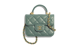 Chanel Сумка-конверт из овчины и золотистого металла, портмоне, сумка через плечо, женская, зеленая ap2200-b05810-nc636