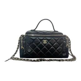 Chanel Сумка для фотоаппарата, косметичка, сумка через плечо, сумка через плечо, женская черная из блестящей мятой овчины as5222-b18234-94305