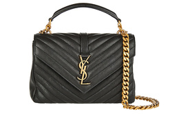 Saint Laurent Сумка через плечо с логотипом, стеганая, черная 600279brm071000