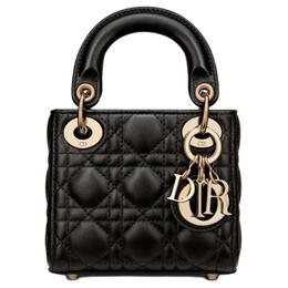 Сумка Lady Christian Dior из овчины Lady Christian Dior, сумка через плечо, сумка-мессенджер, мини-сумка женская, черная s0856onge-m900