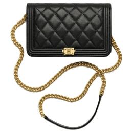 Chanel Сумка-кошелек Leboy Grain Caviar из коровьей кожи, сумка через плечо, женская, черная ap1117-b01490-94305