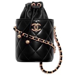 Chanel Сумка-ведро из овчины, сумка через плечо, сумка через плечо, женская, черная, Trumpets ap2258-b05916-94305
