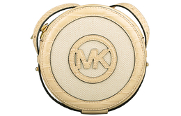 Michael Kors Круглая кожаная сумка Aidy, сумка через плечо, женская, бежево-желтого цвета 35t1guwc0c-buff-multi