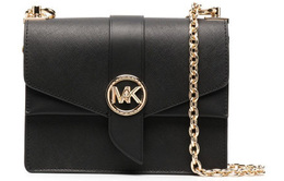 Michael Kors Сумка-конверт Greenwich из сафьяновой кожи, женская, через плечо, черная 32s1ggrc0l-black/001