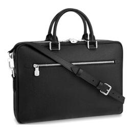 Louis Vuitton Кожаный портфель, сумка для ноутбука, сумка через плечо, обычная мужская, черная m33441