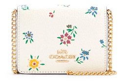 Coach Сумка-цепочка из кожи, сумка через плечо, кошелек, клатч, мини, женская, белая c4556-imcah