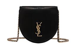 Saint Laurent Кошелек для монет из гладкой кожи в форме подковы, сумка на цепочке, сумка через плечо, женская, черная 657818bwr0w-1000