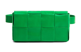 Bottega Veneta Сумка-коробка из коровьей кожи с ремнем для кассет, сумка для фотоаппарата, поясная сумка через плечо, мини-сумка мужская, цвет попугай-зеленый 651053vcq723724