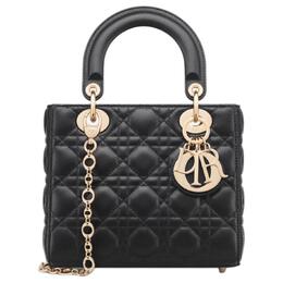 Сумка Lady Christian Dior из овчины Lady Christian Dior, сумка через плечо, сумка-трубы, женская, черная m0618onge-m900