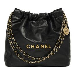 Chanel 22Bag Сумка-хобо из коровьей кожи, маленькая женская, черная as3260-b19059-94305