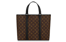 Louis Vuitton Сумка-шоппер из коровьей кожи, сумка для покупок, портфель, дамская сумочка, сумка через плечо, цвет "трубы", унисекс, темно-коричневый m45734