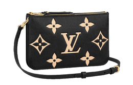 Louis Vuitton Сумка Double Zip Pochette Bi color Monogram Black/Brown m80787
