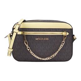 Michael Kors Женская сумка Jet Set из ПВХ с кожей, цвет «желтый желудь», многоцветный, коричневый 35s1gttc9b-butte