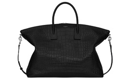 Saint Laurent Кожаная сумка для боулинга, сумка через плечо, мужская черная 649646-dze0e-1000