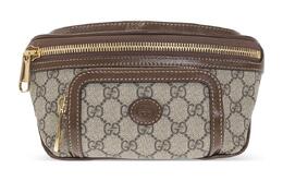 Gucci Сумка-слинг из холста с кожаной пряжкой, стандартная, унисекс, цвет эбеновое дерево/коричневый 682933-92thg-8563（备注）