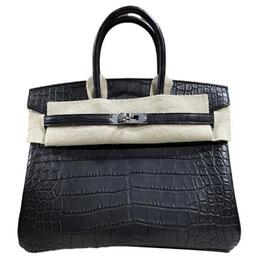 Hermes Сумка Birkin из матовой крокодиловой кожи, женская, черная h027637ck89
