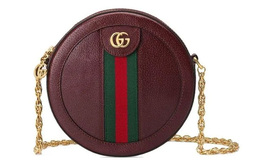 Gucci Сумка через плечо, мини, женская, кожаная, темно-красная 550618-cwg1g-6673
