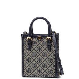 Tory Burch Мини-сумка-тоут T Monogram темно-синего цвета 87146-405