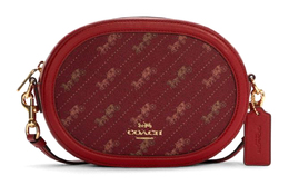 Coach Холщовая сумка для камеры с кожаной сумкой, женская сумка через плечо Trumpets, красная c4057-imf8q