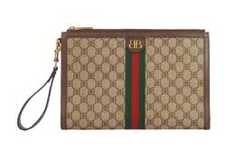 Balenciaga Женский клатч-браслет из коровьей кожи цвета черного дерева, коллаборация GUCCI 6803822103u0001