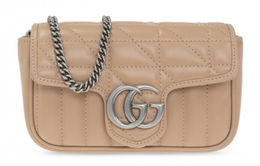 Gucci Сумка через плечо Marmont из стеганой кожи, очень маленькая, женская, розово-бежевая/молочно-чайная 476433-dtd5n-2754