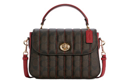 Coach Сумка-саквояж Marlie из холщовой кожи, женская, среднего размера, коричнево-красного цвета c5645-imrvq