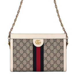 Gucci Сумка-конверт Ophidia Canvas с кожей, клатч, сумка через плечо, сумка-трубы, женская, цвет "черное дерево/белый" 503877-k05nb-9794