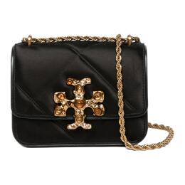 Tory Burch Сумка Eleanor Satin Crossbody, сумка Trumpets, женская, черная/черно-золотая 86532-001