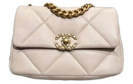 Зимняя сумка через плечо из овчины 19Bag21K, женская, цвет экрю Chanel as1160-b04852-nm367